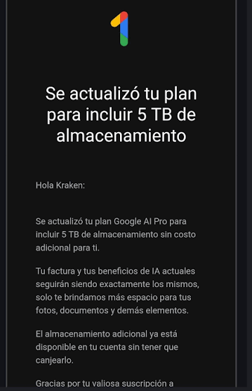 ALMACENAMIENTO DE GOOGLE 5 T